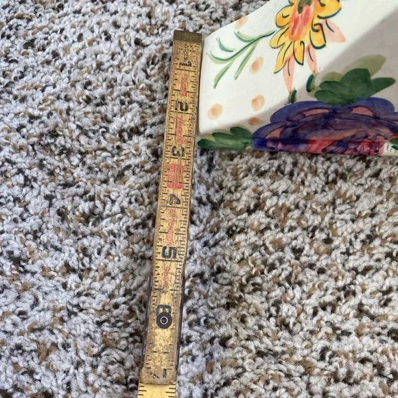 Floral Ceramic Clock with Gold Accents - Picture 6 of 6